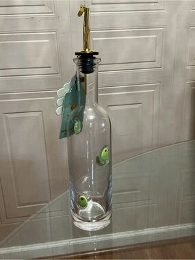 Beautiful Gourmet Olive Oil Dispenser Glass Kitchen Bottle Pourer/ -New